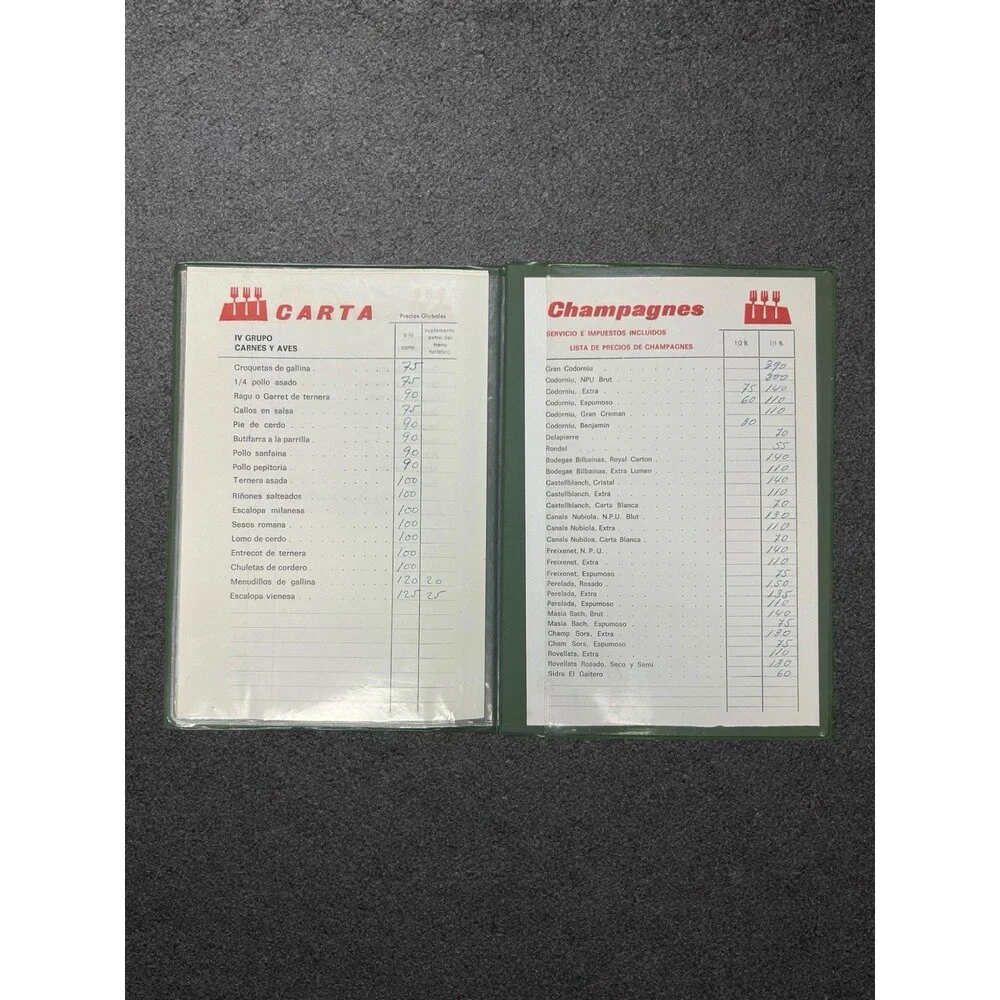 Rare Antique 7 Puertas Barcelona Menu Signed Catalan Restaurant Ephemera